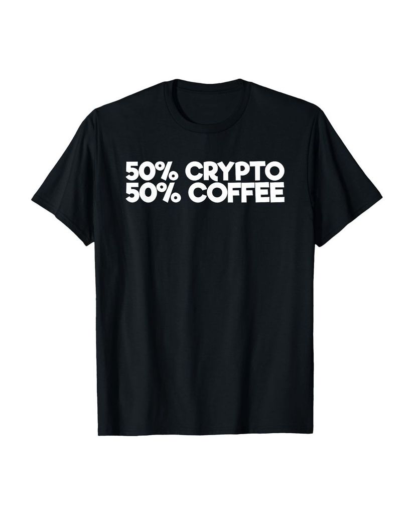 Lustiger T-Shirt „50 % Crypto 50 % Kaffee“ | lustige-tshirts.de