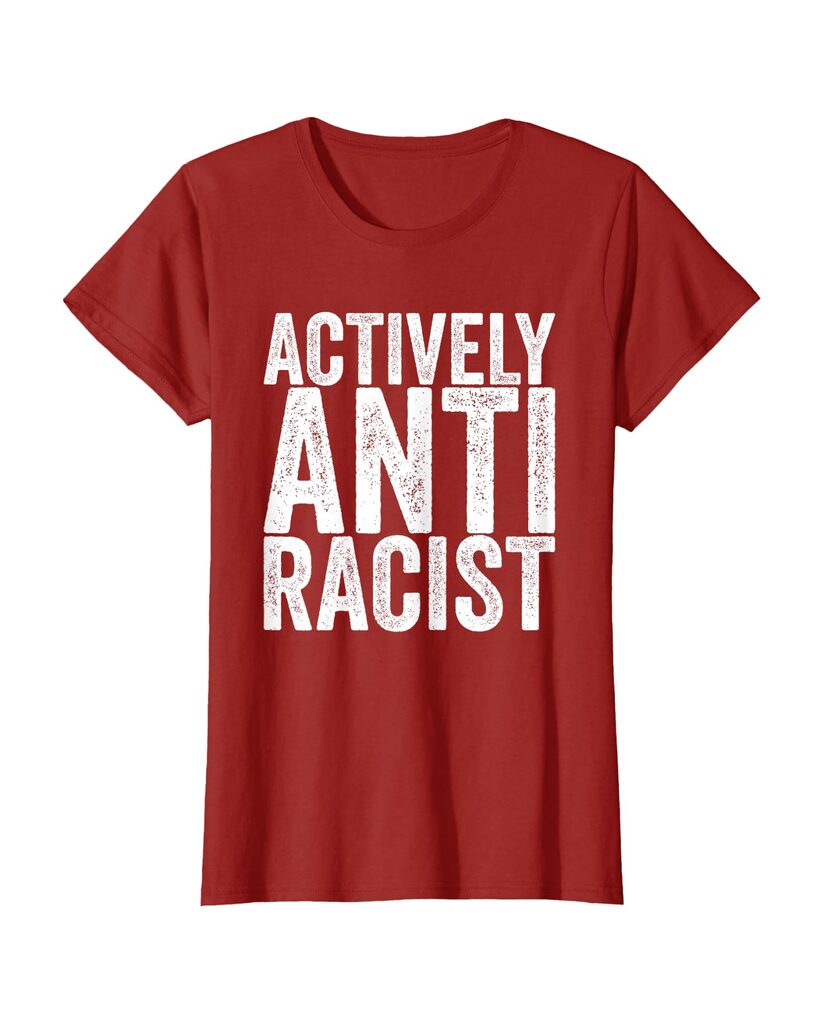 Witziges T-Shirt „Actively Anti Racist“ – Ansicht 6