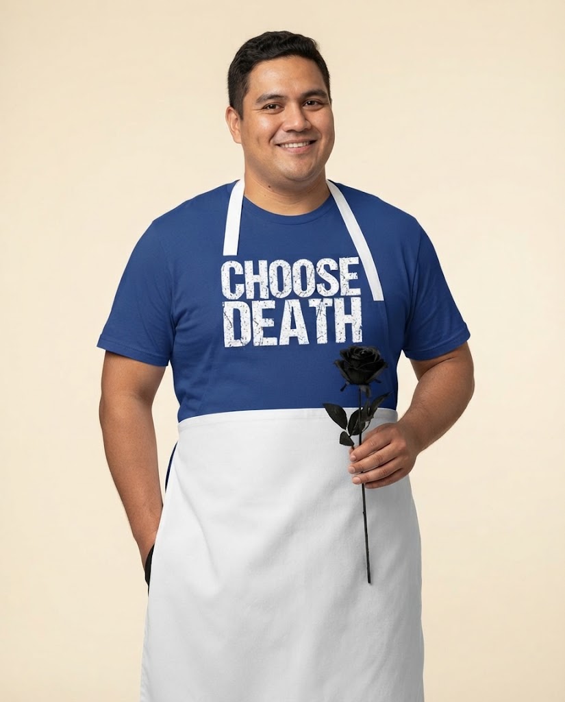 Lustiges T-Shirt mit dem Aufdruck „Choose Death“