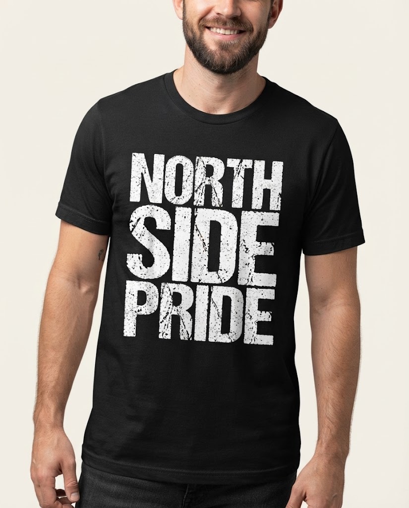 T-Shirt mit dem Aufdruck „North Side Pride“ in Grau